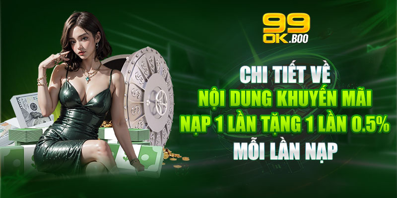 Chi tiết về nội dung khuyến mãi nạp 1 lần tặng 1 lần 0.5% mỗi lần nạp